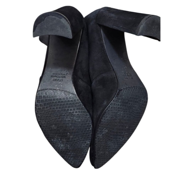 Stuart Weitzman Clinger Black Suede Booties - Size 9.5 M - Picture 9 of 15